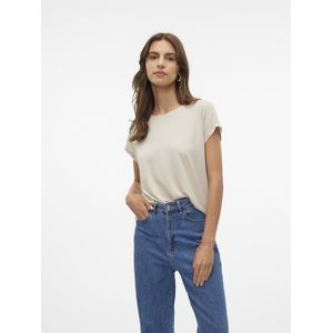 Vero Moda T-shirt Vmlava Glitter Ss Top Stripe Ga Jrs 10250488 Oatmeal gold Lurex Dames