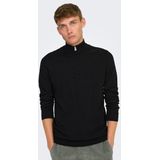 ONLY&SONS - ONSLOUI REG 12 MEL - Gebreide Pullover - Heren - Halve Ritssluiting