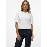 Vero Moda T-shirt Vmdemi Ss O-neck Top Jrs Noos 10308819 Snow White Dames
