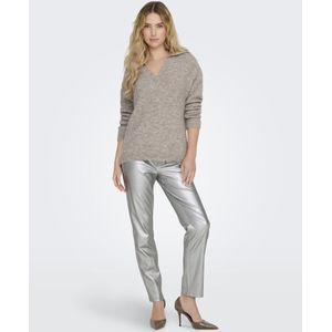 ONLY - ONLEMILY HW STR ANK FAUX METAL CC PNT - Broek - Silver
