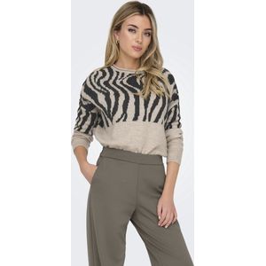 ONLY - ONLJADE ZEBRA LS O-NECK RP KNT - Dames - Gebreide truien