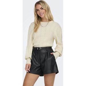 Only - Onlkatia Ls Structure Puff O-neck - Gebreide Trui - Whitecap Gray