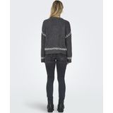 ONLY - ONLAmanda - Trui - Donkergrijs/Wit - Gerecycled Materiaal