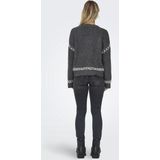 Only Trui Onlamanda Life Ls O-neck Detail Cc 15330089 Dark Grey Melan/cloud Dancer Dames