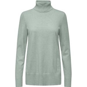 ONLY - Gebreide Trui - Dames - Groen - Katoen