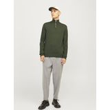 JACK & JONES - Schipperstrui - Groen - Viscose Mix - Korte Rits