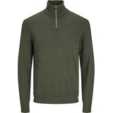 JACK & JONES - Schipperstrui - Groen - Viscose Mix - Korte Rits