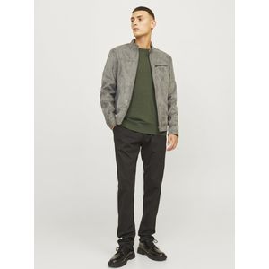 JACK & JONES Emil knit crew neck slim fit - heren pullover viscosemengsel met O-hals - groen