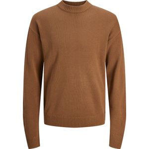 JACK & JONES Gebreide trui met ronde hals, effen gebreide trui met ronde hals, Mocha Bisque., S