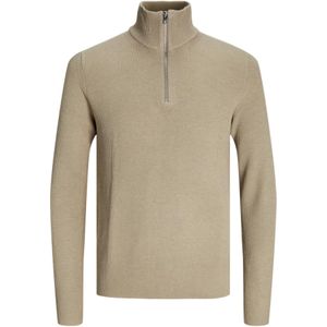 Jack & Jones - Gebreide Trui - Zandkleur - 50% Katoen 50% Gerecycled Polyester