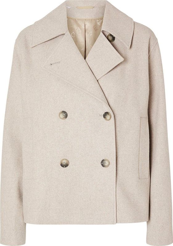 SLFALMA - Korte Wollen Jas - Zwart - Wol