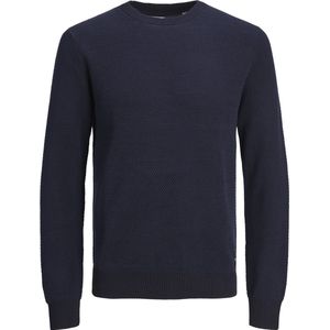 Jack & Jones - Globe - Gebreide Trui - Blauw - 50% Katoen, 50% Biologisch Katoen