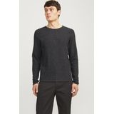 JACK & JONES Basic Knit Crew Neck - Heren Pullover - Donkergrijs Melange - Katoen