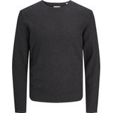 JACK & JONES Basic Knit Crew Neck - Heren Pullover - Donkergrijs Melange - Katoen