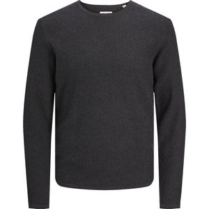 JACK & JONES Basic Knit Crew Neck - Heren Pullover - Donkergrijs Melange - Katoen
