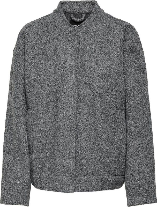 Only Damen Gaia Bouclé Bomberjacke Dunkelgrau Melange