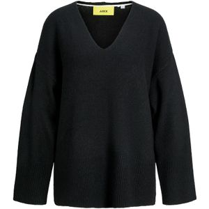 Jack & Jones Jxlucca Diverse V-hals, Zwart/Detail:/Moonbeam Neck Piping, S