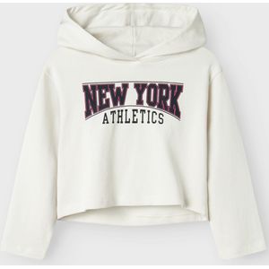 Name it Viala meisjes hoodie met tekstopdruk beige