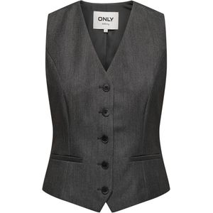 Only - Gilet - Donkergrijs - Polyester - Regular Fit