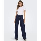 Jeans - Wijde Pasvorm - Hoge Taille - Blauw - Katoen - Inclusief Riem