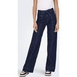 Jeans - Wijde Pasvorm - Hoge Taille - Blauw - Katoen - Inclusief Riem