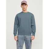 JACK & JONES - Sweatshirt - Middenblauw - Katoen - Comfortabele O-hals