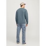 JACK & JONES - Sweatshirt - Middenblauw - Katoen - Comfortabele O-hals
