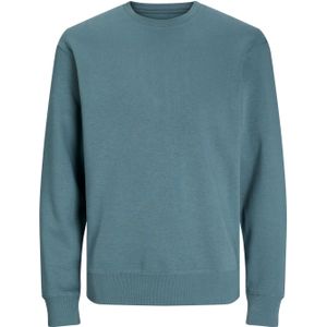 JACK & JONES - Sweatshirt - Middenblauw - Katoen - Comfortabele O-hals
