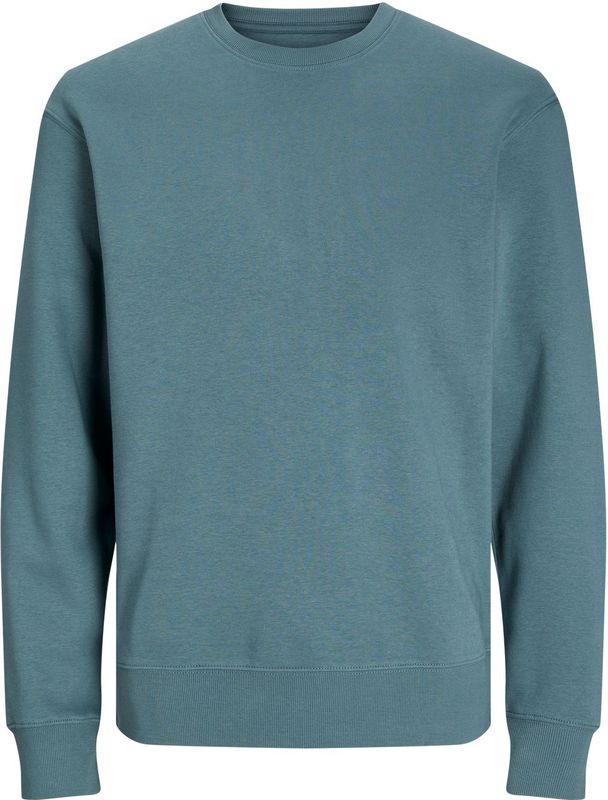 JACK & JONES - Sweatshirt - Middenblauw - Katoen - Comfortabele O-hals