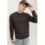 JACK & JONES - Bradley - Sweatshirt - Donkerbruin - Katoenmengsel met O-hals