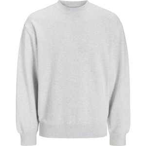 Hoodie - White Melange - Met Ribboorden - Ronde Hals - Lange Mouwen