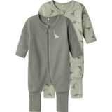 Name it Nbmnightsuit 2p Zip Ff Green Dino Noos Jongens Pyjama