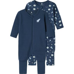Name It - NBMNIGHTSUIT - Pyjama - Dark Denim - Biologisch Katoen - 2-Pack