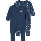Name It - NBMNIGHTSUIT - Pyjama - Dark Denim - 2-Pack - Biologisch Katoen