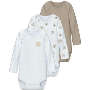Name It Body NBNBODY 3P LS OXFORD BEAR NOOS (Packung, 3-tlg)
