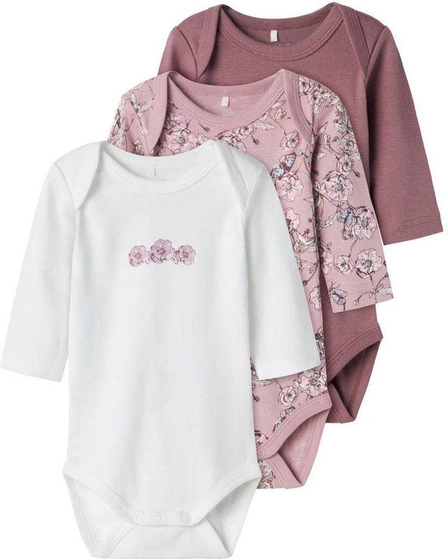 Romper - Gestreept - Ribgebreide Stof - 3-pack - Lange Mouwen