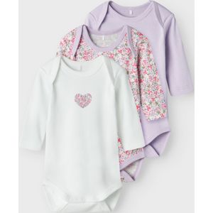 Name It - NbfBody - Romper L/æ - 3-pack - Pastel Lila