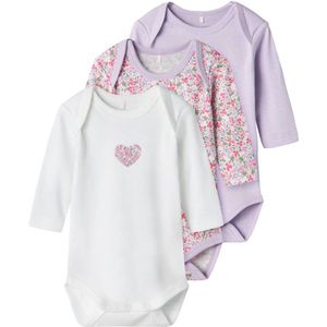 Name It - NbfBody - Romper L/æ - 3-pack - Pastel Lila
