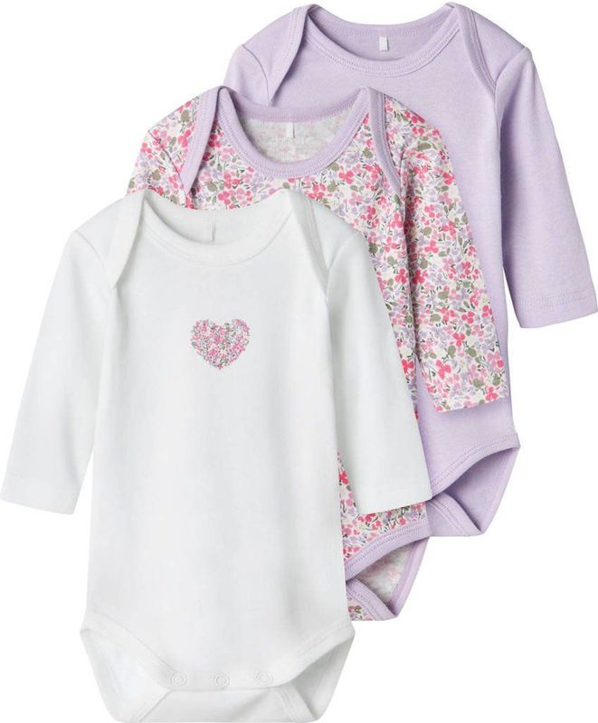 Name It - NbfBody - Romper L/æ - 3-pack - Pastel Lila