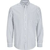 Jack & Jones - Oxford - Casual Shirt - Blauw - 100% Katoen, Slim Fit, Lange Mouwen