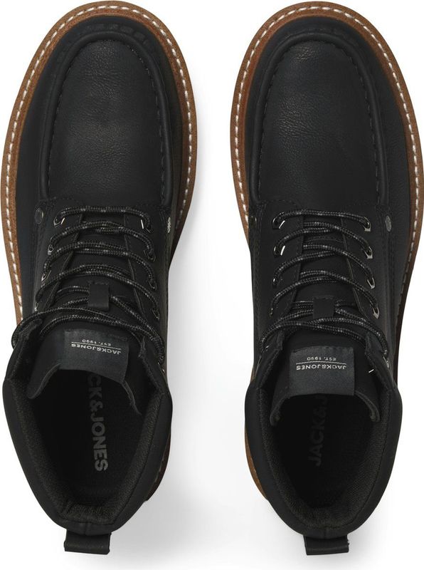 JACK & JONES - WARCHWAY - Veterboots - Zwart - Leerlook - Vetersluiting