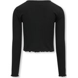 ONLY GIRLS - Crop Top - O-hals - Lange Mouwen - Ruche Detail - Stretch Fit