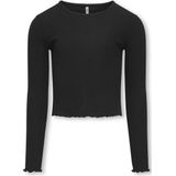 ONLY GIRLS - Crop Top - O-hals - Lange Mouwen - Ruche Detail - Stretch Fit