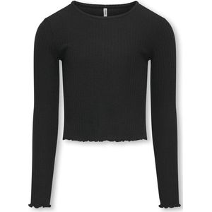 ONLY GIRLS - Crop Top - O-hals - Lange Mouwen - Ruche Detail - Stretch Fit