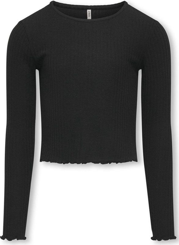 ONLY GIRLS - Crop Top - O-hals - Lange Mouwen - Ruche Detail - Stretch Fit