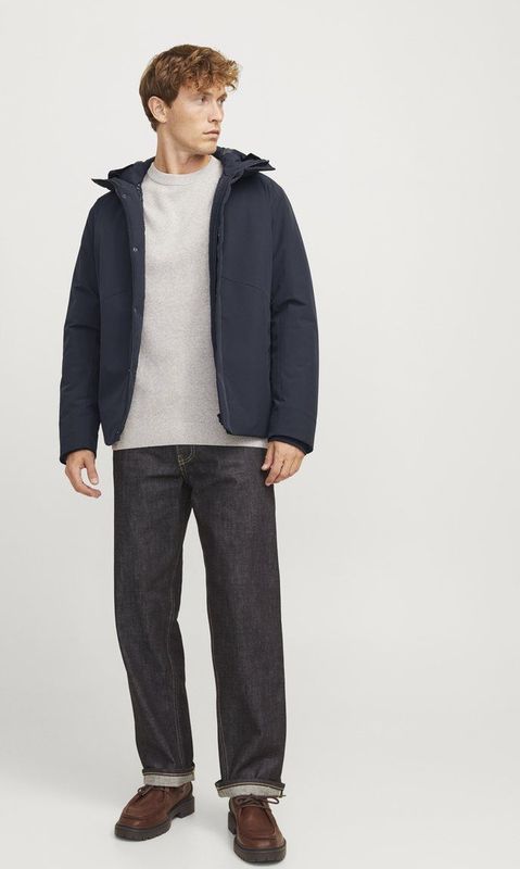 Winterjassen - Navy - 90% Polyester - Waterbestendig - Vaste Capuchon