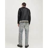 Synthetisch Leren Jack - Zwart - Waterafstotend - Biker Kraag