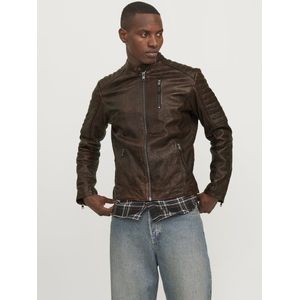 JACK & JONES Heren Jjerichard Leather Jacket - Leren Jas - Bruin -