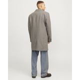 Jack & Jones - Grijze Wollen Jas met Franse Kraag voor Heren