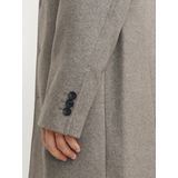 Jack & Jones - Grijze Wollen Jas met Franse Kraag voor Heren